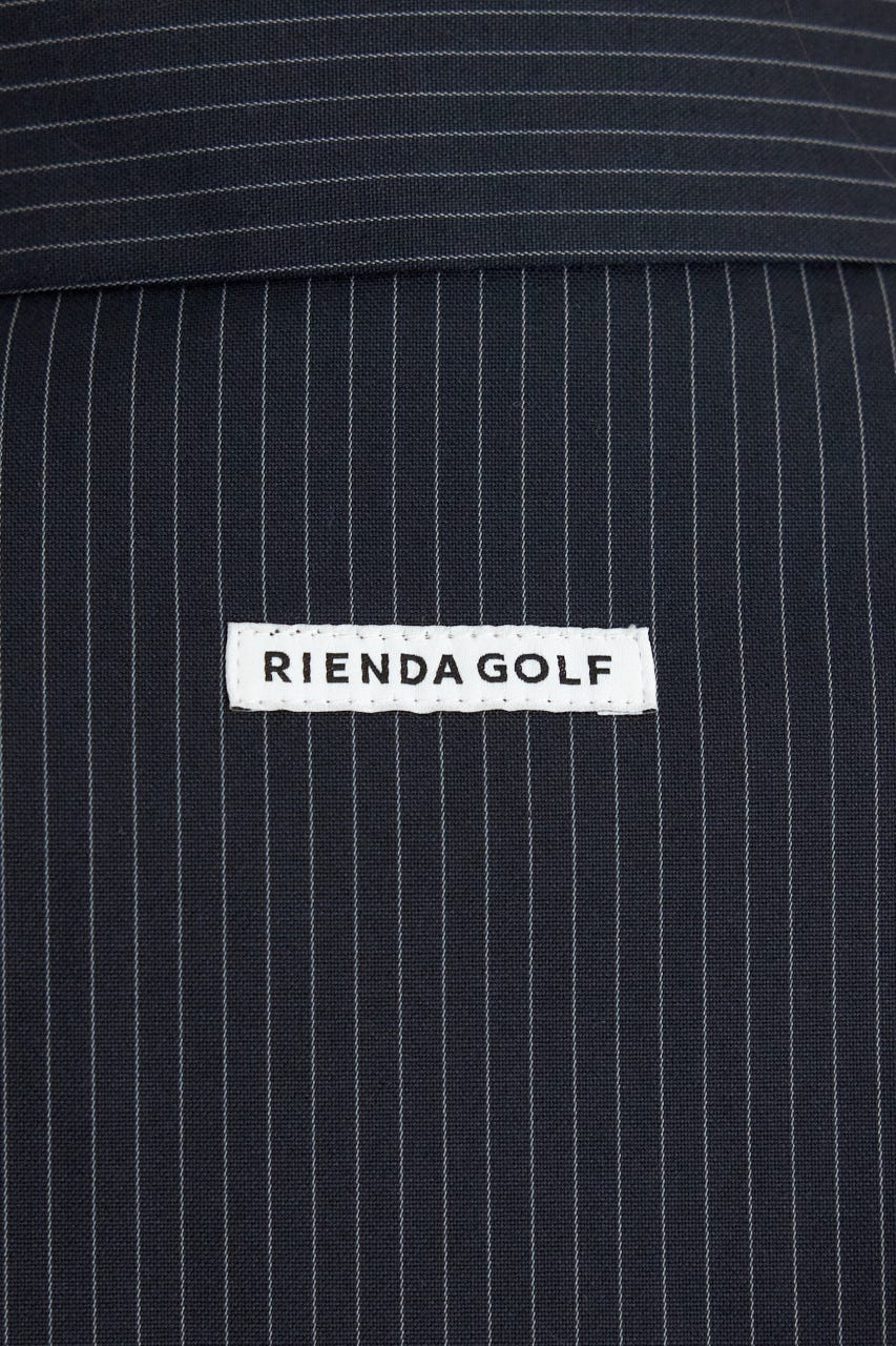 【一部店舗・WEB限定】【RIENDA GOLF】ピンストライププリーツシャツワンピース NVY S