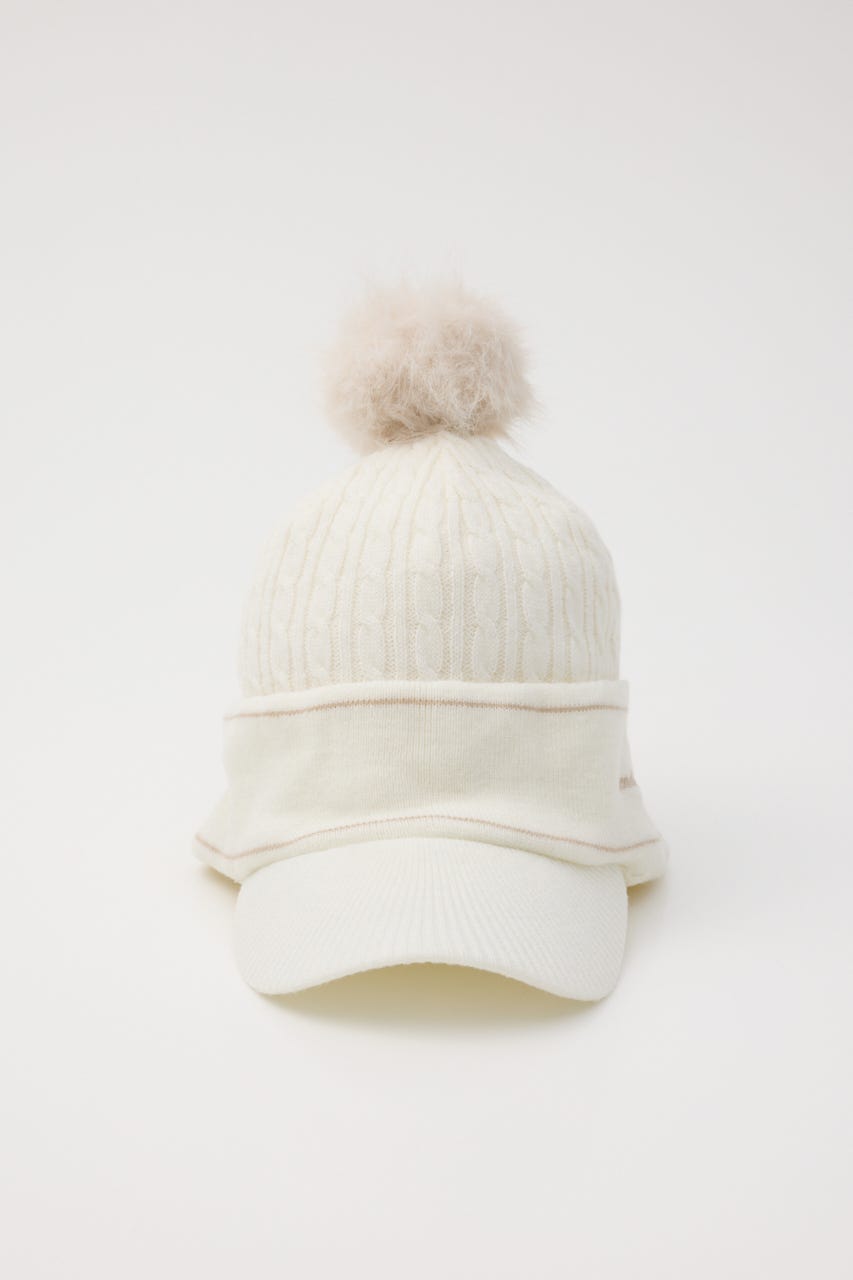 【一部店舗・WEB限定】【RIENDA GOLF】ケーブルニットキャップ WHT FREE