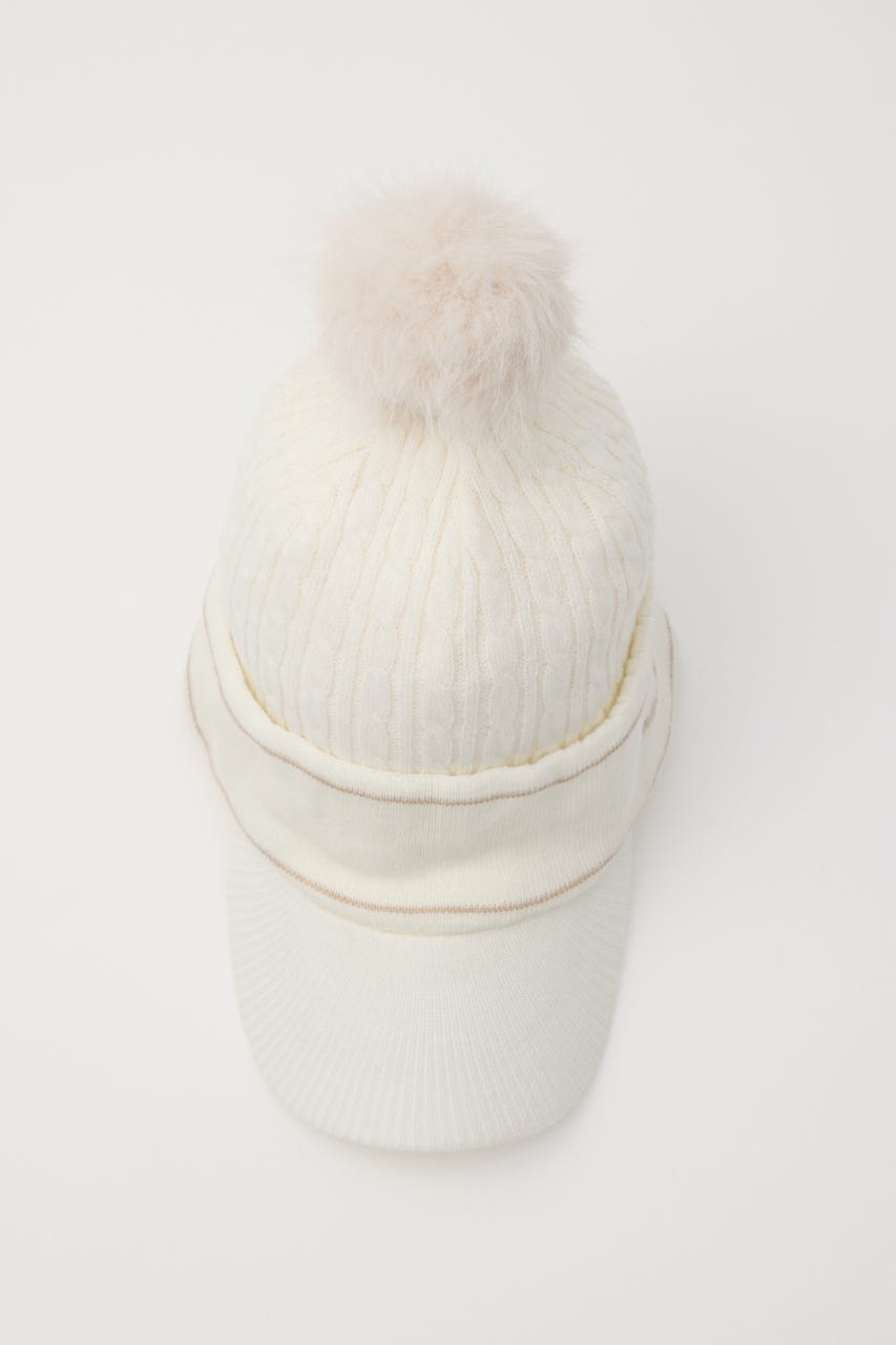 【一部店舗・WEB限定】【RIENDA GOLF】ケーブルニットキャップ WHT FREE