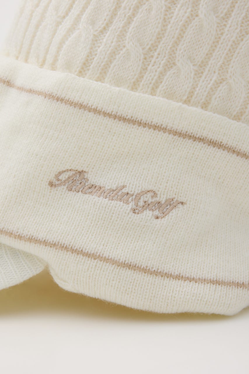 【一部店舗・WEB限定】【RIENDA GOLF】ケーブルニットキャップ WHT FREE