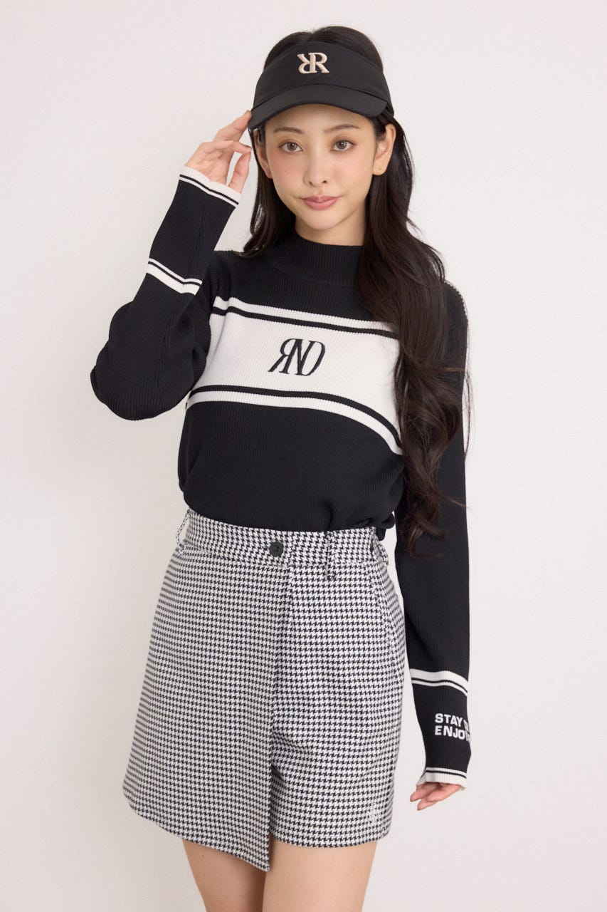 riendaの【一部店舗・WEB限定】【RIENDA GOLF】ハイネックRNDロゴリブニットトップス