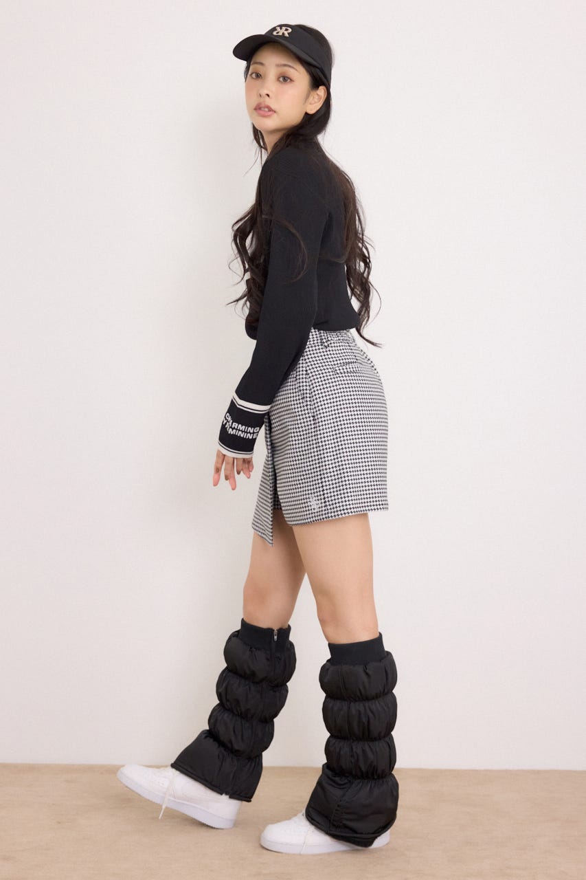 【一部店舗・WEB限定】【RIENDA GOLF】ハイネックRNDロゴリブニットトップス BLK S