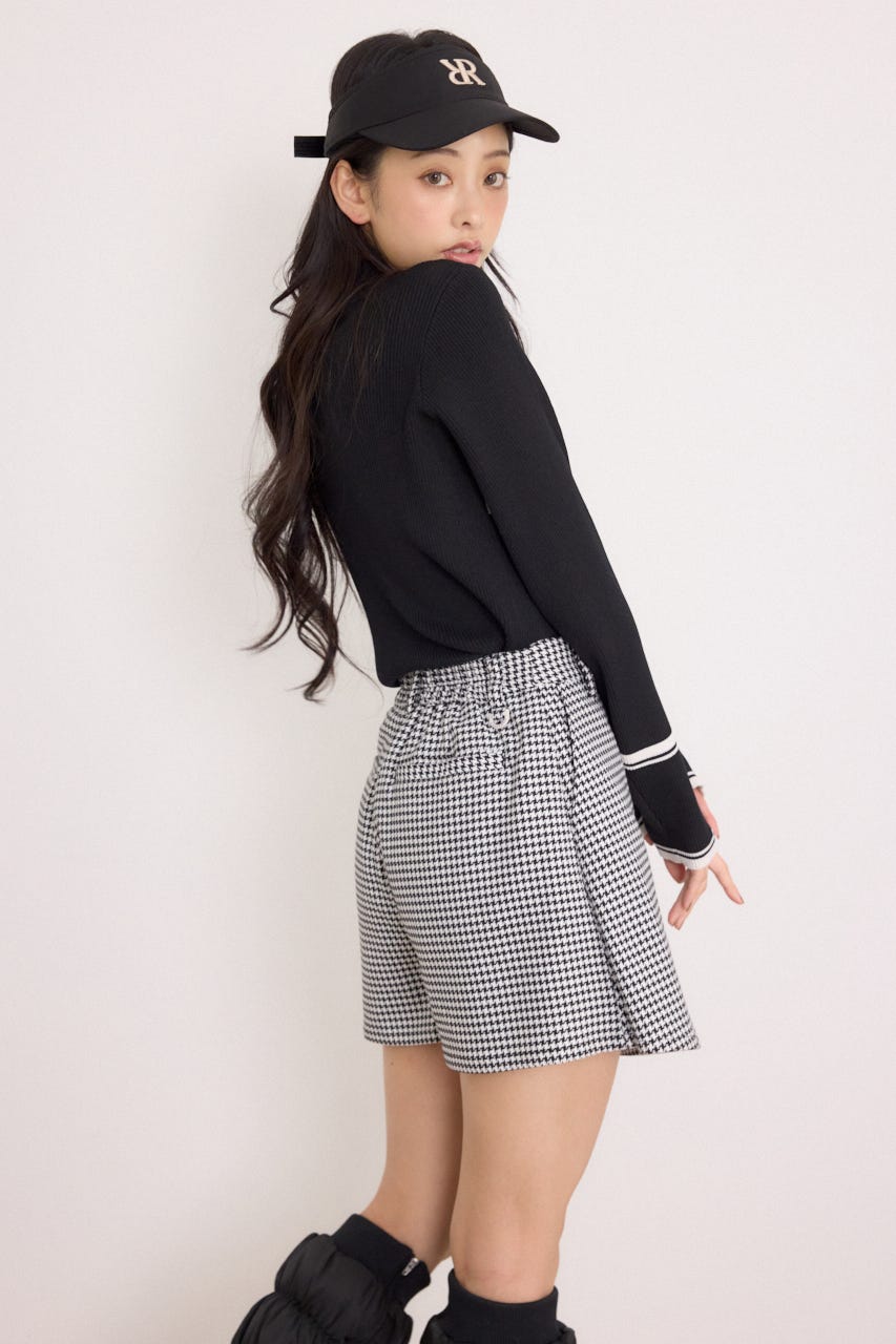 【一部店舗・WEB限定】【RIENDA GOLF】ハイネックRNDロゴリブニットトップス BLK S
