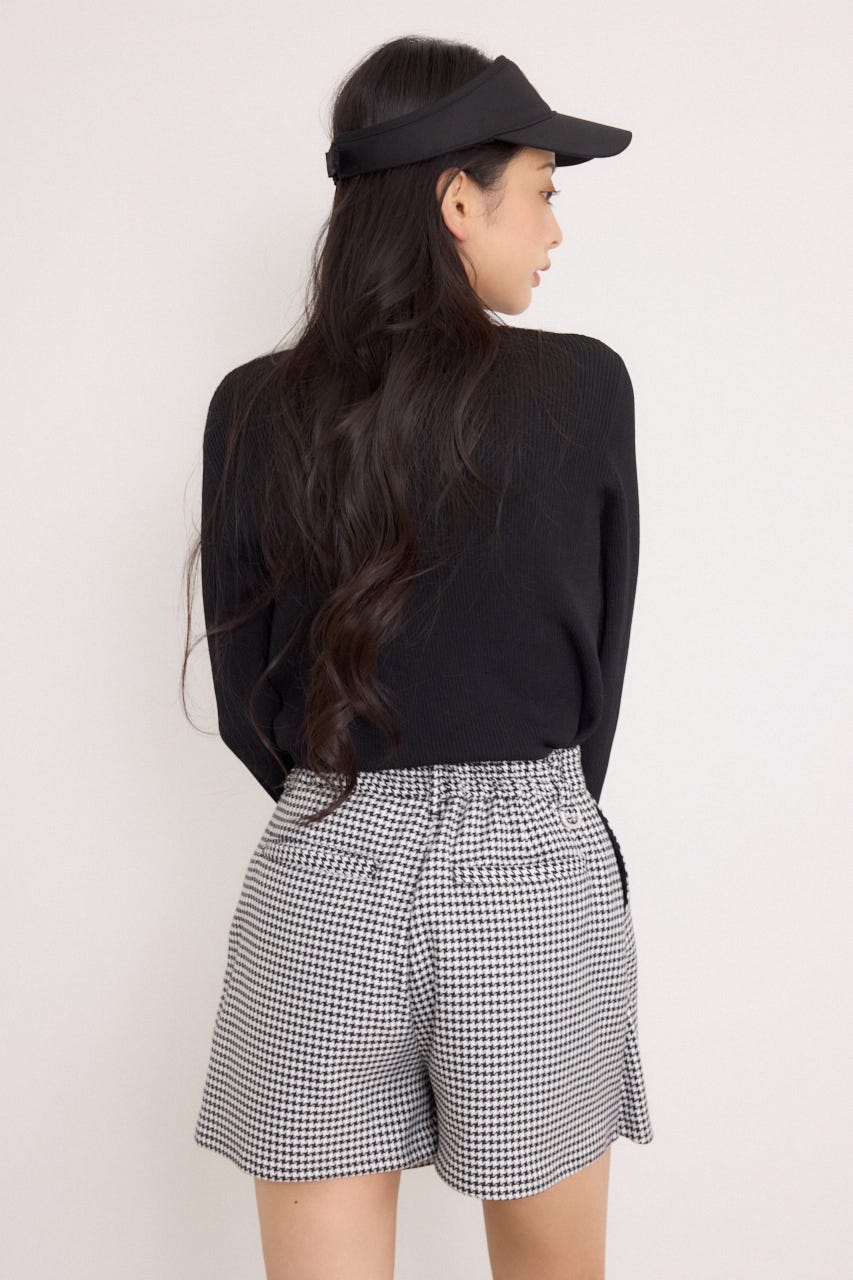 【一部店舗・WEB限定】【RIENDA GOLF】ハイネックRNDロゴリブニットトップス BLK S