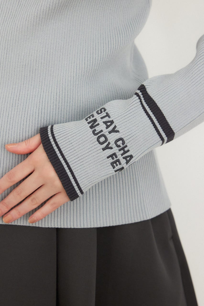 【一部店舗・WEB限定】【RIENDA GOLF】ハイネックRNDロゴリブニットトップス BLU S