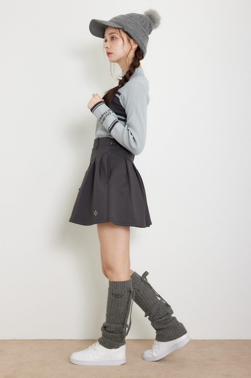 【一部店舗・WEB限定】【RIENDA GOLF】ハイネックRNDロゴリブニットトップス BLU S