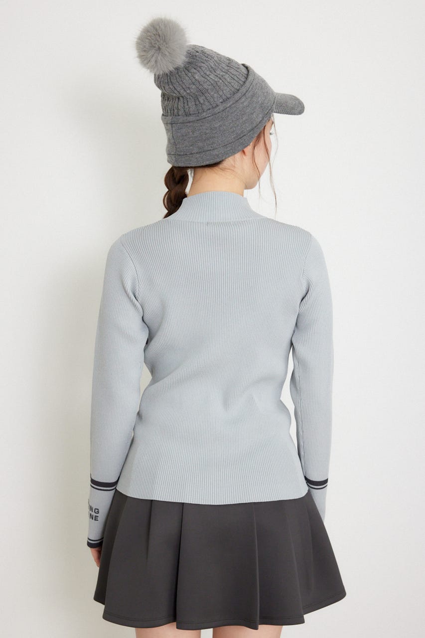 【一部店舗・WEB限定】【RIENDA GOLF】ハイネックRNDロゴリブニットトップス BLU S