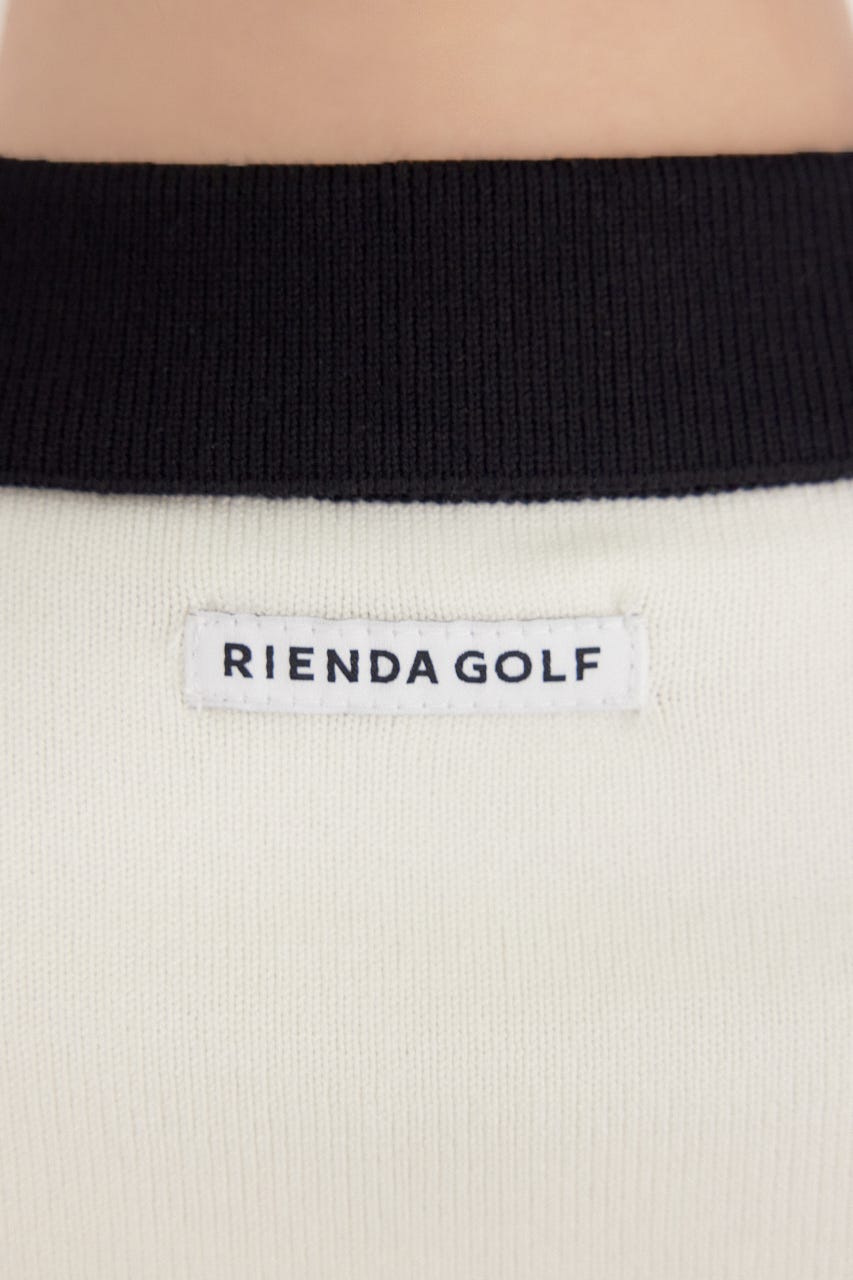 【一部店舗・WEB限定】【RIENDA GOLF】配色スキッパーニットトップス WHT S