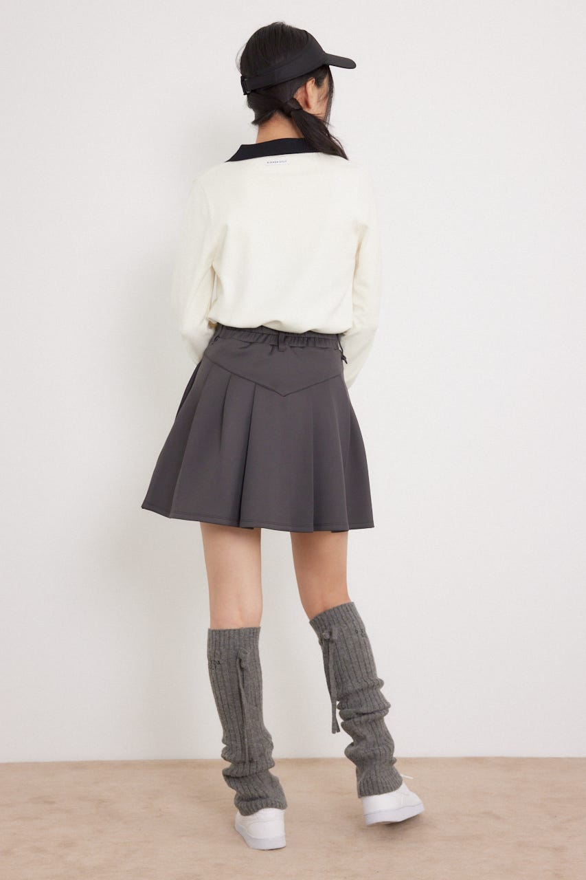 【一部店舗・WEB限定】【RIENDA GOLF】配色スキッパーニットトップス WHT S