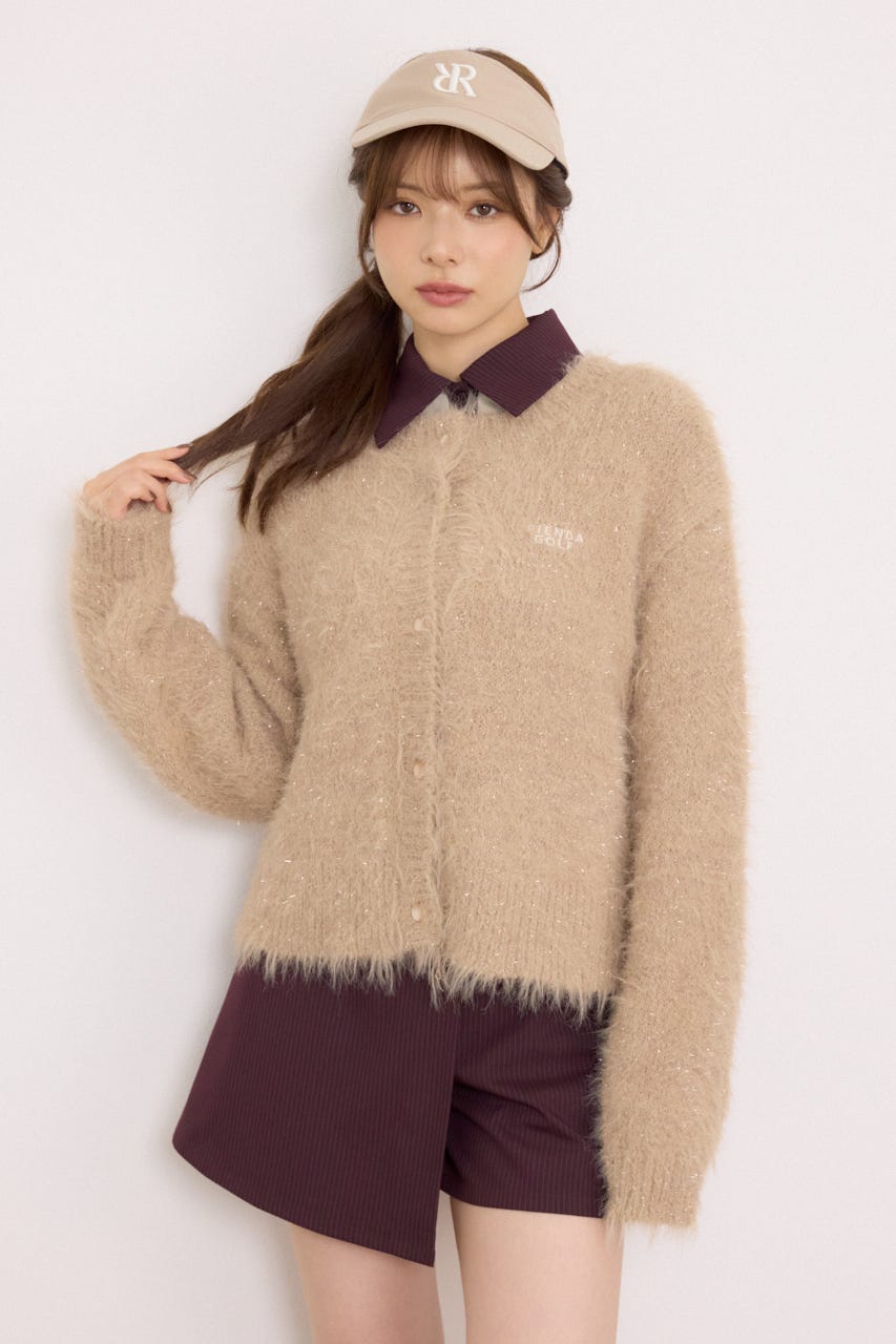 riendaの【一部店舗・WEB限定】【RIENDA GOLF】ラメシャギーカーデトップス