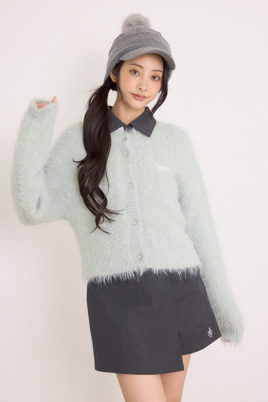 【一部店舗・WEB限定】【RIENDA GOLF】ラメシャギーカーデトップス L/GRN FREE