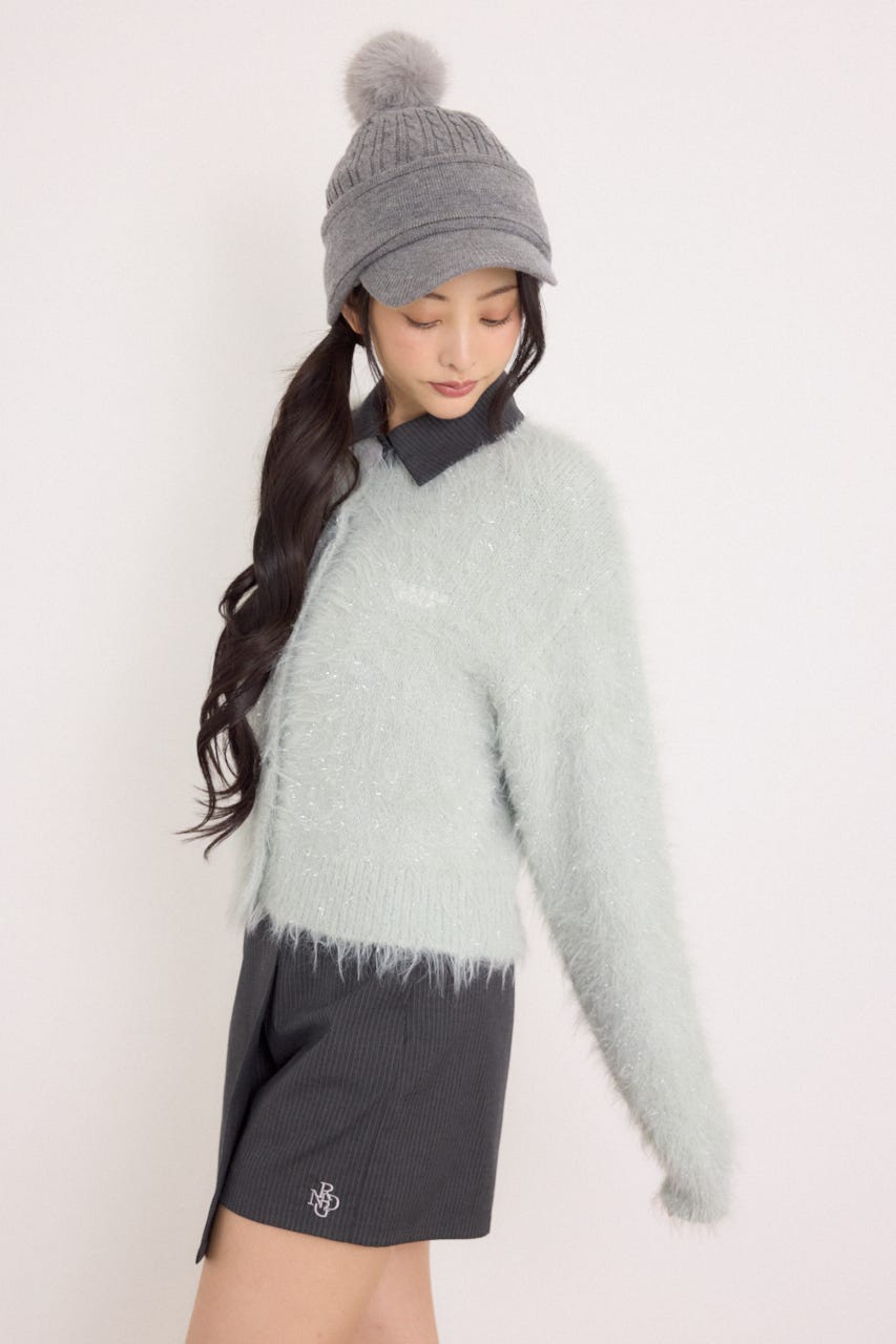 【一部店舗・WEB限定】【RIENDA GOLF】ラメシャギーカーデトップス L/GRN FREE