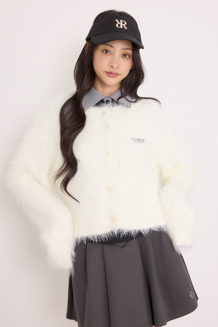 【一部店舗・WEB限定】【RIENDA GOLF】ラメシャギーカーデトップス WHT FREE