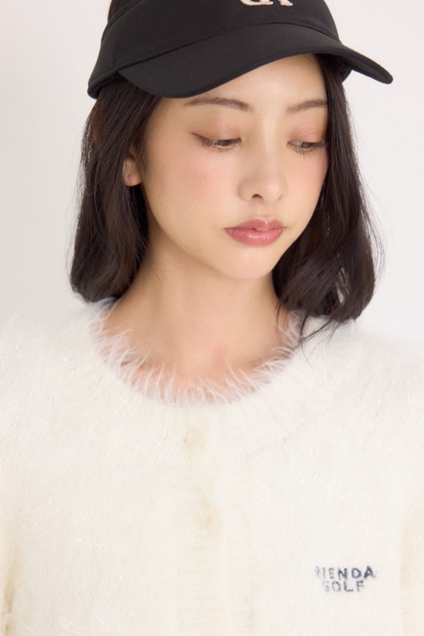 【一部店舗・WEB限定】【RIENDA GOLF】ラメシャギーカーデトップス WHT FREE