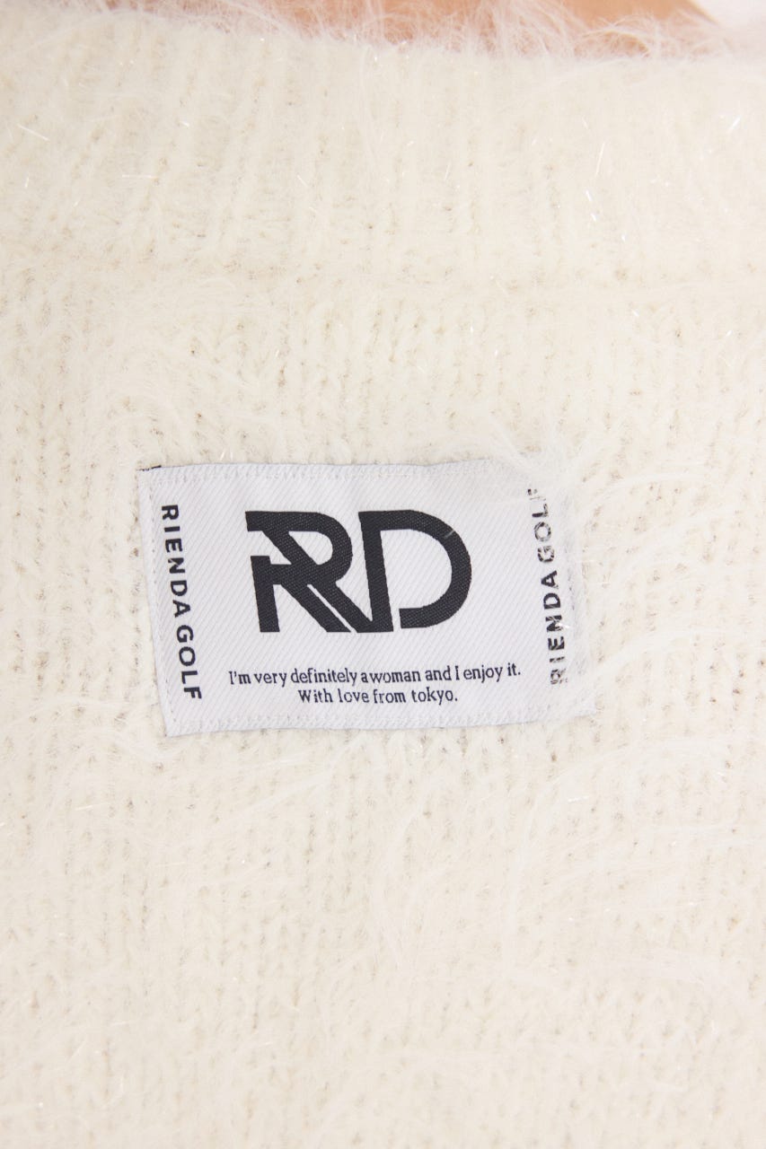 【一部店舗・WEB限定】【RIENDA GOLF】ラメシャギーカーデトップス WHT FREE