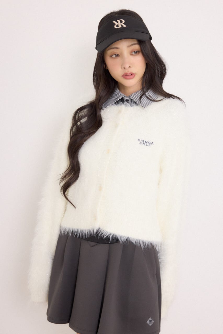 【一部店舗・WEB限定】【RIENDA GOLF】ラメシャギーカーデトップス WHT FREE