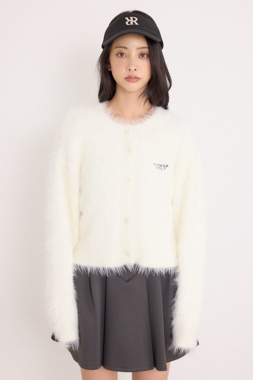 【一部店舗・WEB限定】【RIENDA GOLF】ラメシャギーカーデトップス WHT FREE