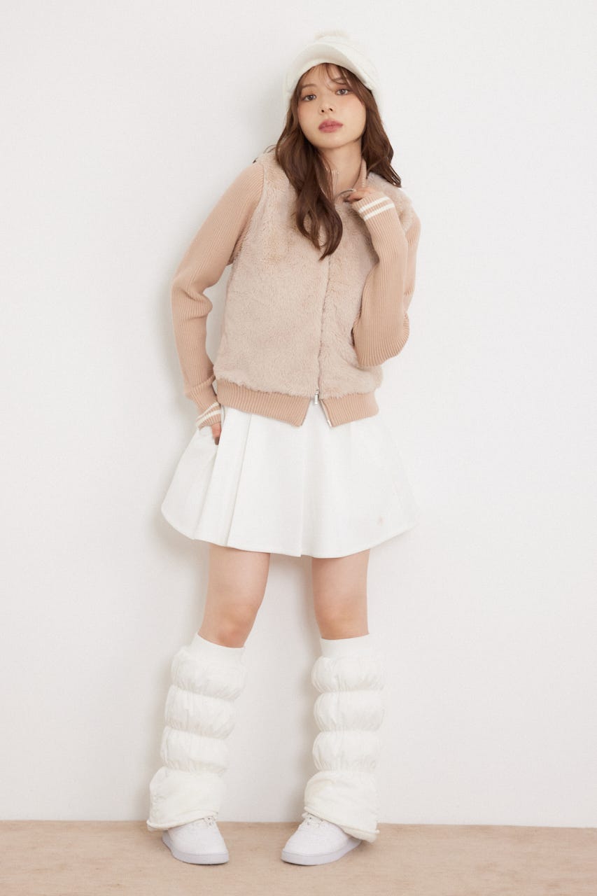 【一部店舗・WEB限定】【RIENDA GOLF】中綿ファーコンビニットブルゾン BEG S