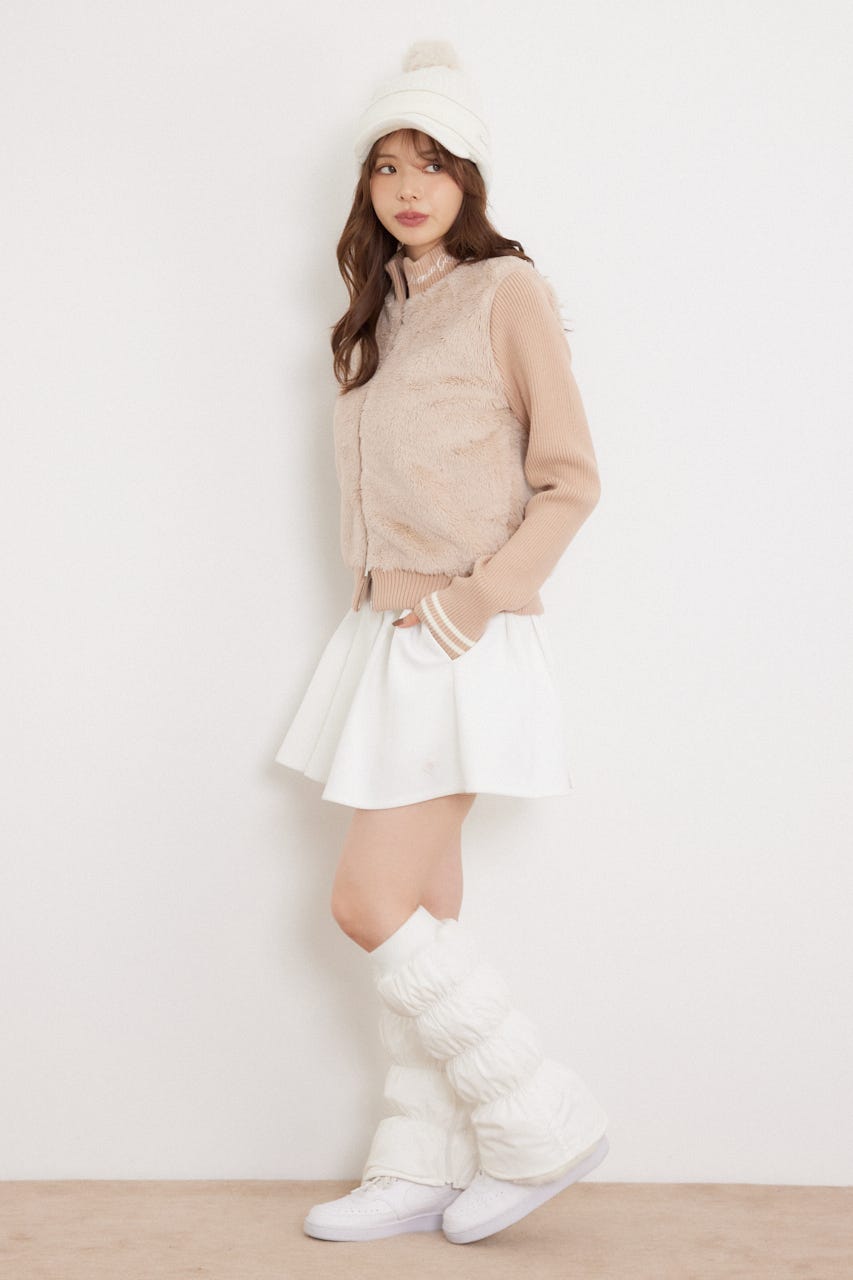Rienda Golf フワフワ長袖セーター ベージュ RIENDA GOLF | 【一部店舗・WEB限定】【RIENDA GOLF】中綿ファーコンビ