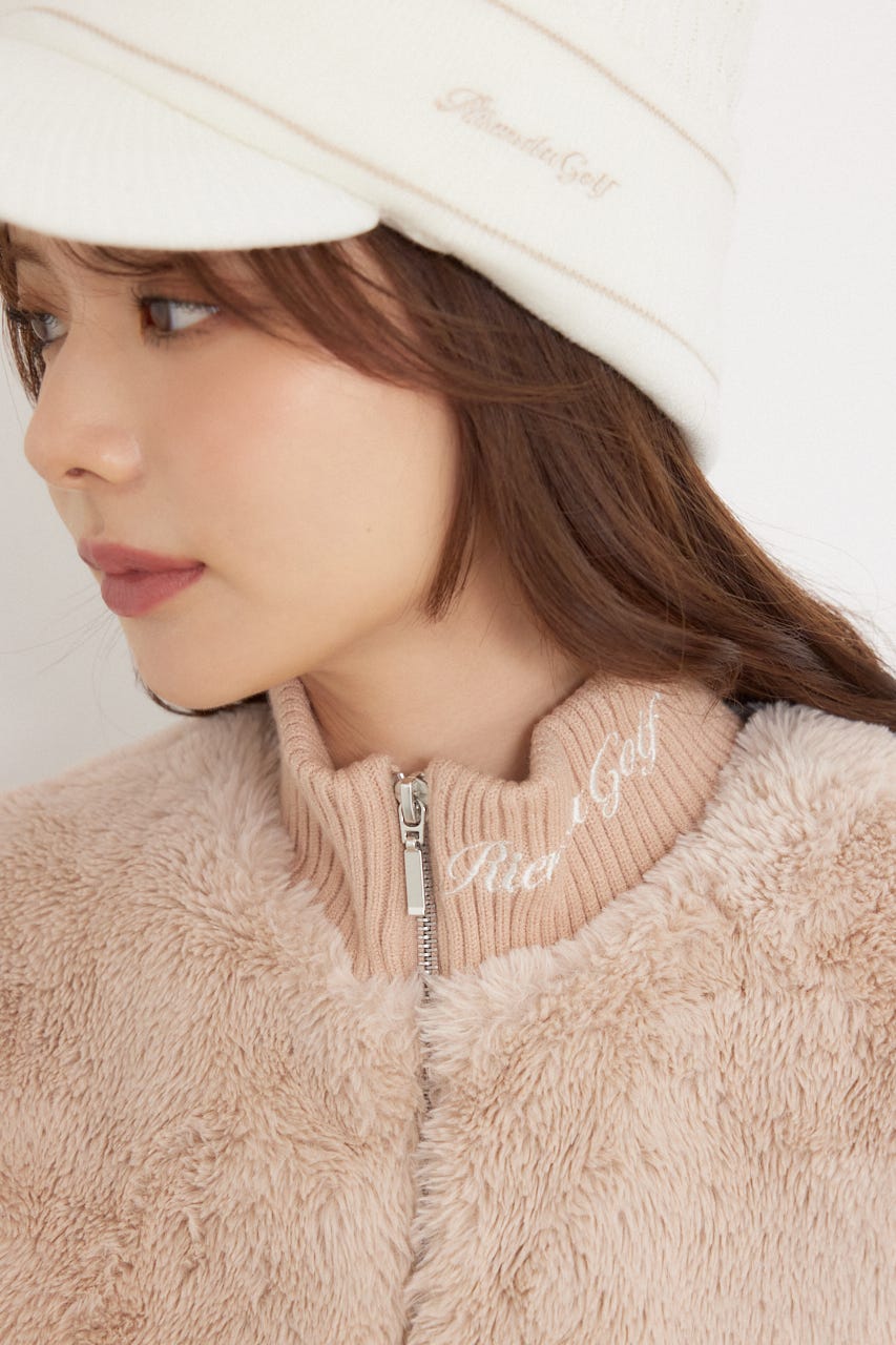 【一部店舗・WEB限定】【RIENDA GOLF】中綿ファーコンビニットブルゾン BEG S
