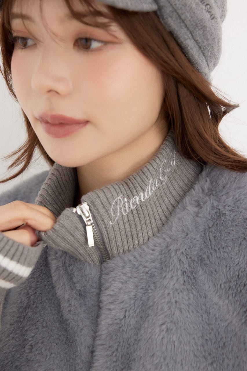 【一部店舗・WEB限定】【RIENDA GOLF】中綿ファーコンビニットブルゾン GRY S