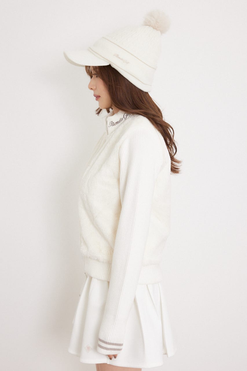 【一部店舗・WEB限定】【RIENDA GOLF】中綿ファーコンビニットブルゾン WHT S