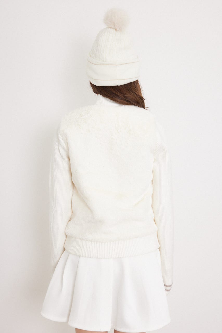 【一部店舗・WEB限定】【RIENDA GOLF】中綿ファーコンビニットブルゾン WHT S