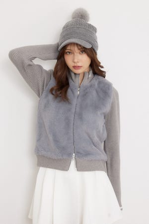 【一部店舗・WEB限定】【RIENDA GOLF】中綿ファーコンビニットブルゾン