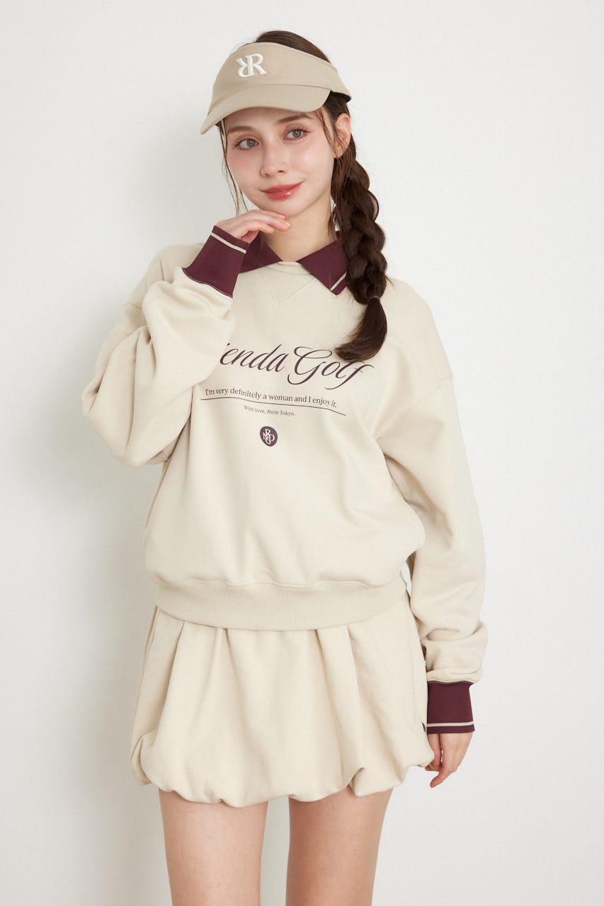 【一部店舗・WEB限定】【RIENDA GOLF】オリジナルバストロゴスウェットトップス BEG M