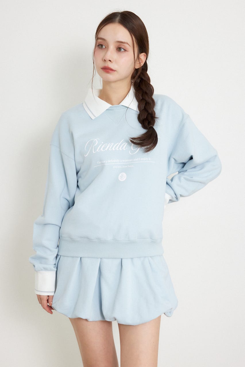 【一部店舗・WEB限定】【RIENDA GOLF】オリジナルバストロゴスウェットトップス BLU S
