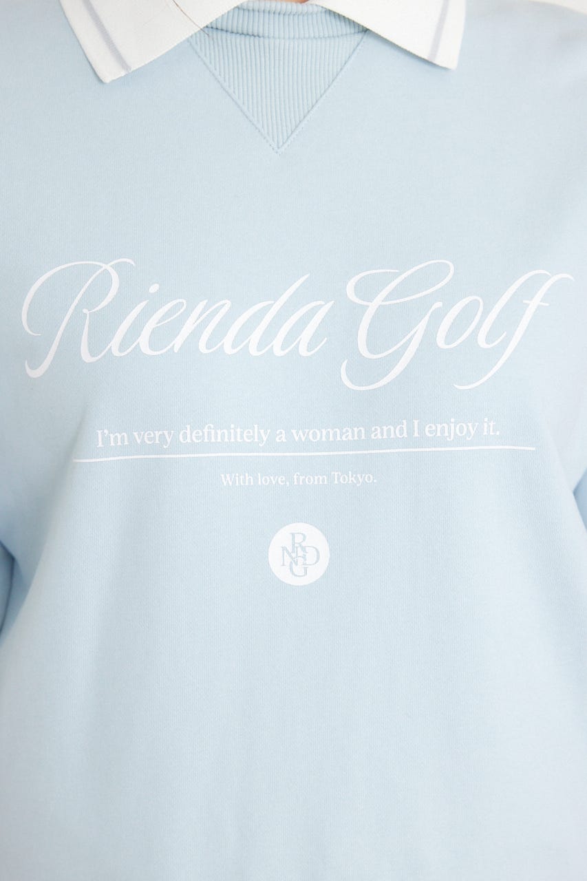 【一部店舗・WEB限定】【RIENDA GOLF】オリジナルバストロゴスウェットトップス BLU S