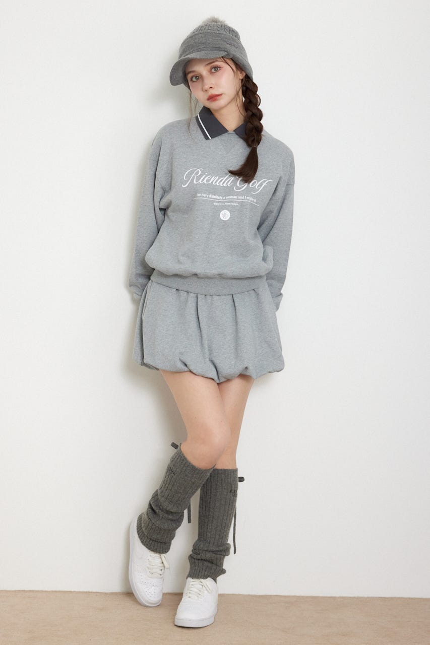 【一部店舗・WEB限定】【RIENDA GOLF】オリジナルバストロゴスウェットトップス GRY M