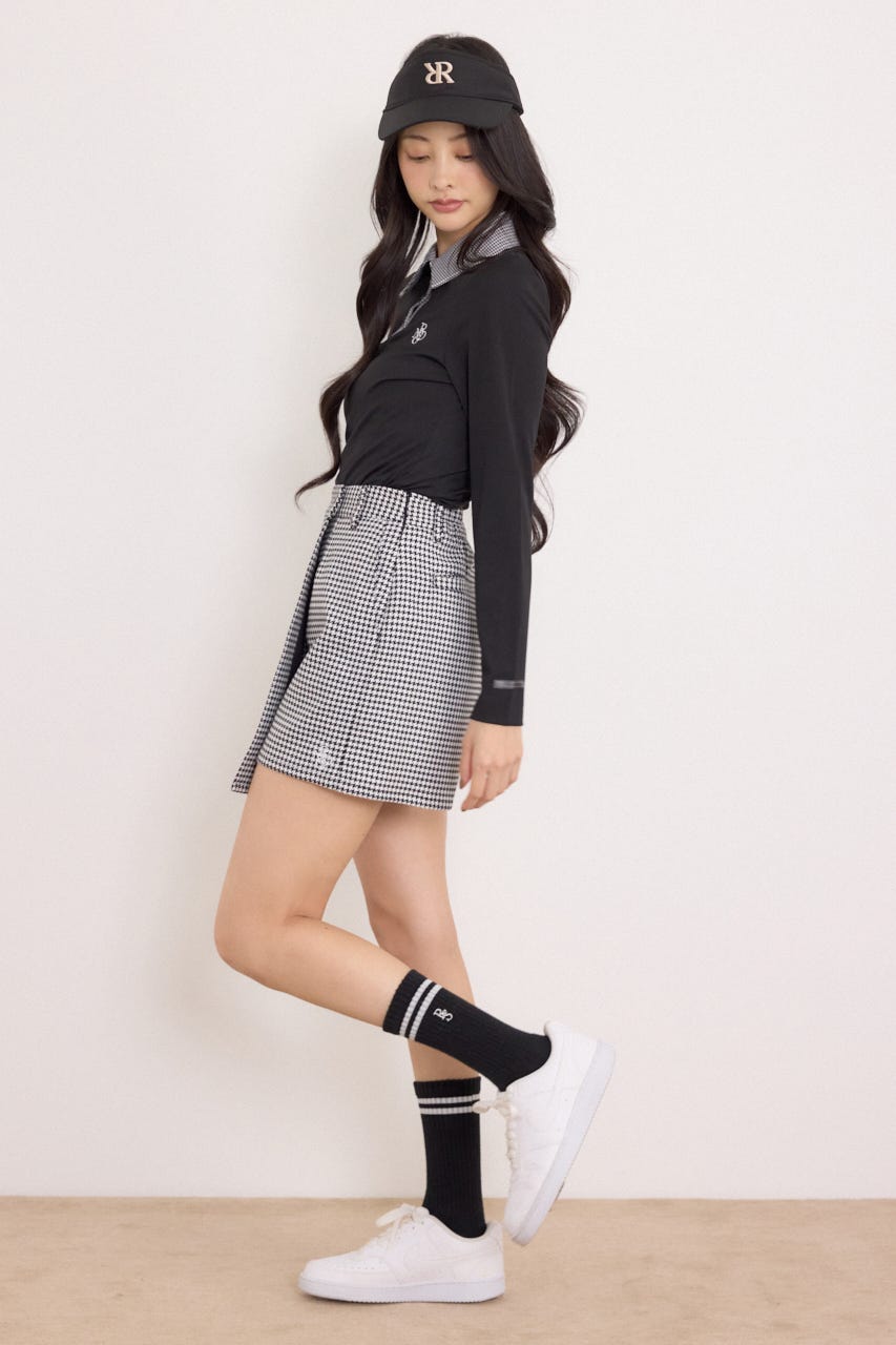 【一部店舗・WEB限定】【RIENDA GOLF】ポロカラーカットトップス BLK M