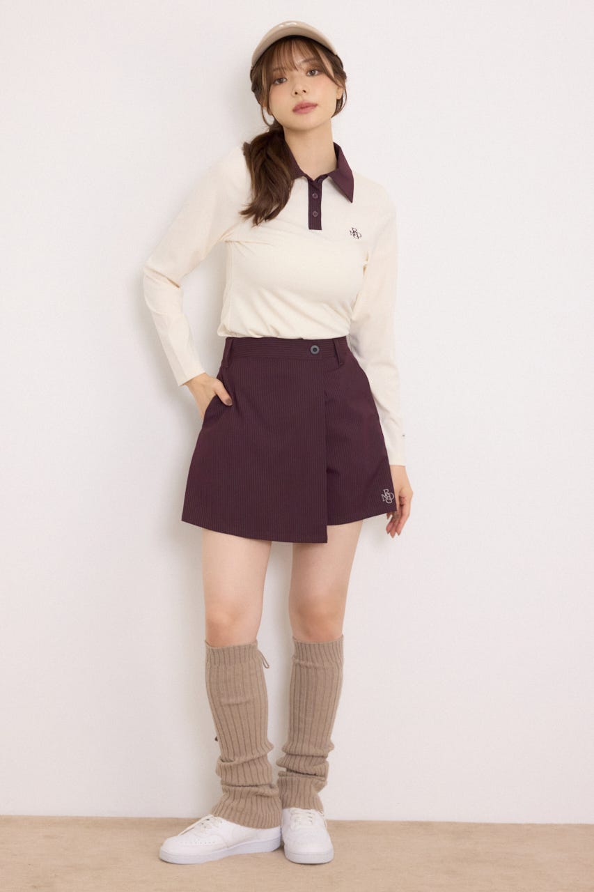 【一部店舗・WEB限定】【RIENDA GOLF】ポロカラーカットトップス IVOY S