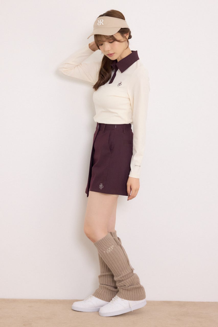 【一部店舗・WEB限定】【RIENDA GOLF】ポロカラーカットトップス IVOY S
