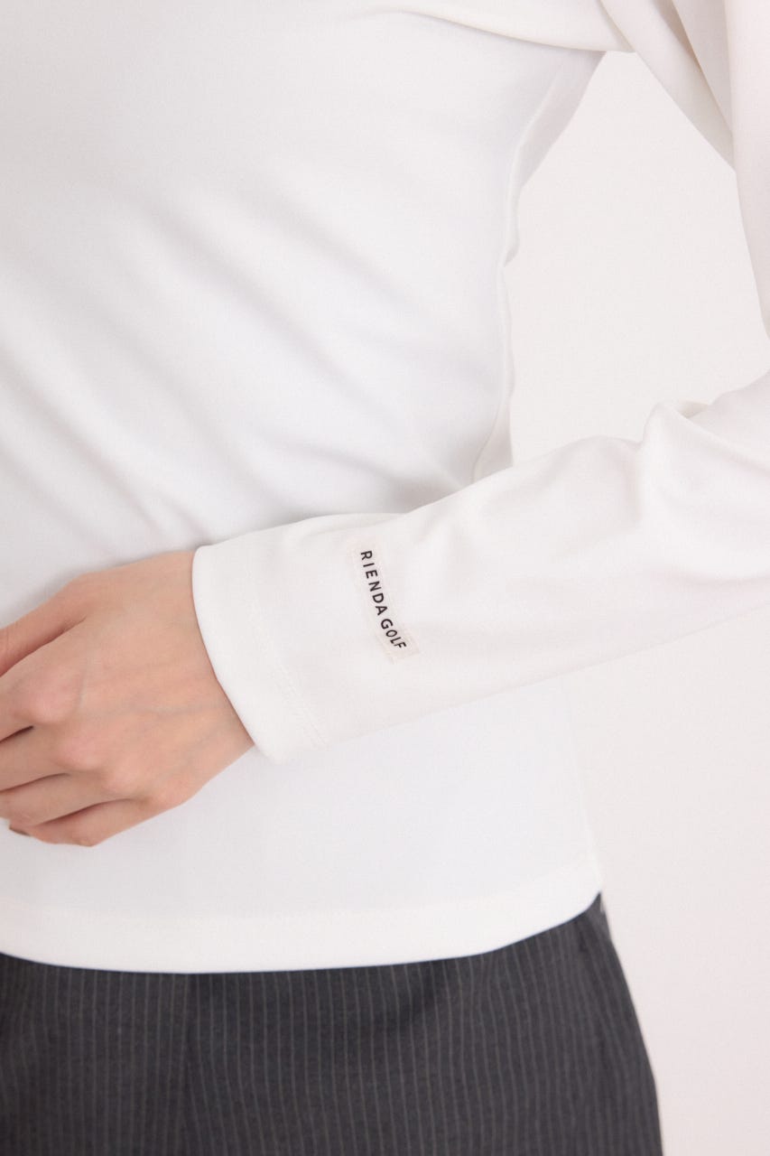 【一部店舗・WEB限定】【RIENDA GOLF】ポロカラーカットトップス WHT S