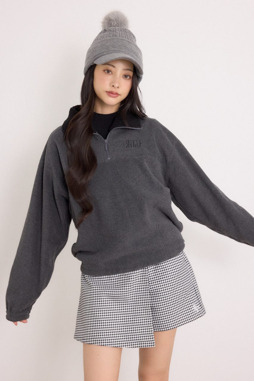 【一部店舗・WEB限定】【RIENDA GOLF】ハーフジップフリーストプルオーバー D/GRY S