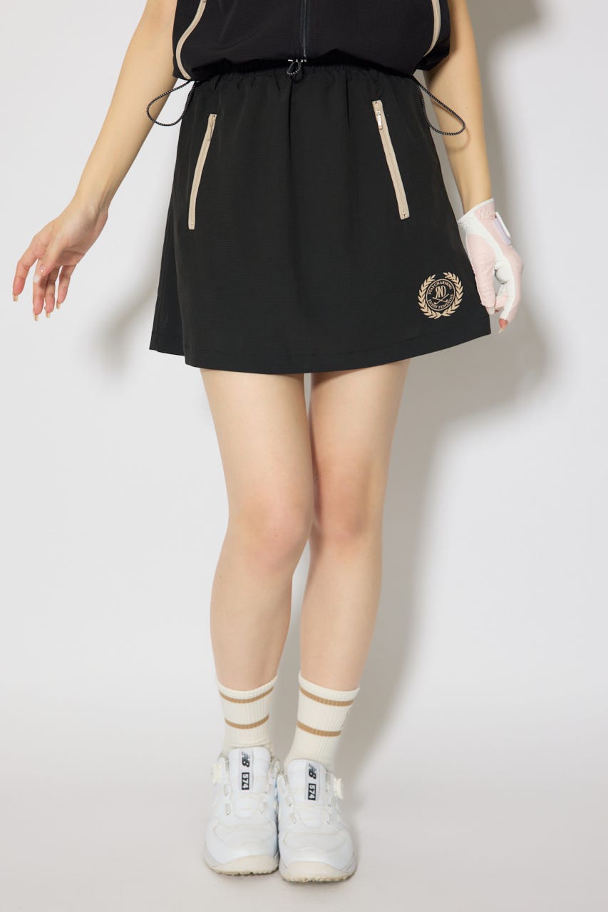 【一部店舗・WEB限定】【RIENDA GOLF】バイカラージップポイントスカート BLK S