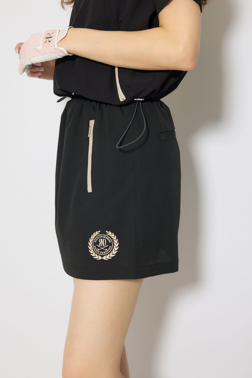 【一部店舗・WEB限定】【RIENDA GOLF】バイカラージップポイントスカート BLK S