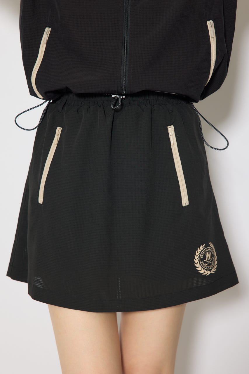 【一部店舗・WEB限定】【RIENDA GOLF】バイカラージップポイントスカート BLK S