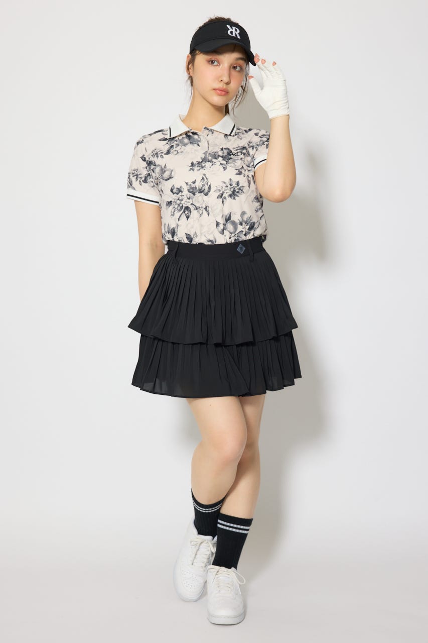 【一部店舗・WEB限定】【RIENDA GOLF】プリーツティアードスカート BLK M