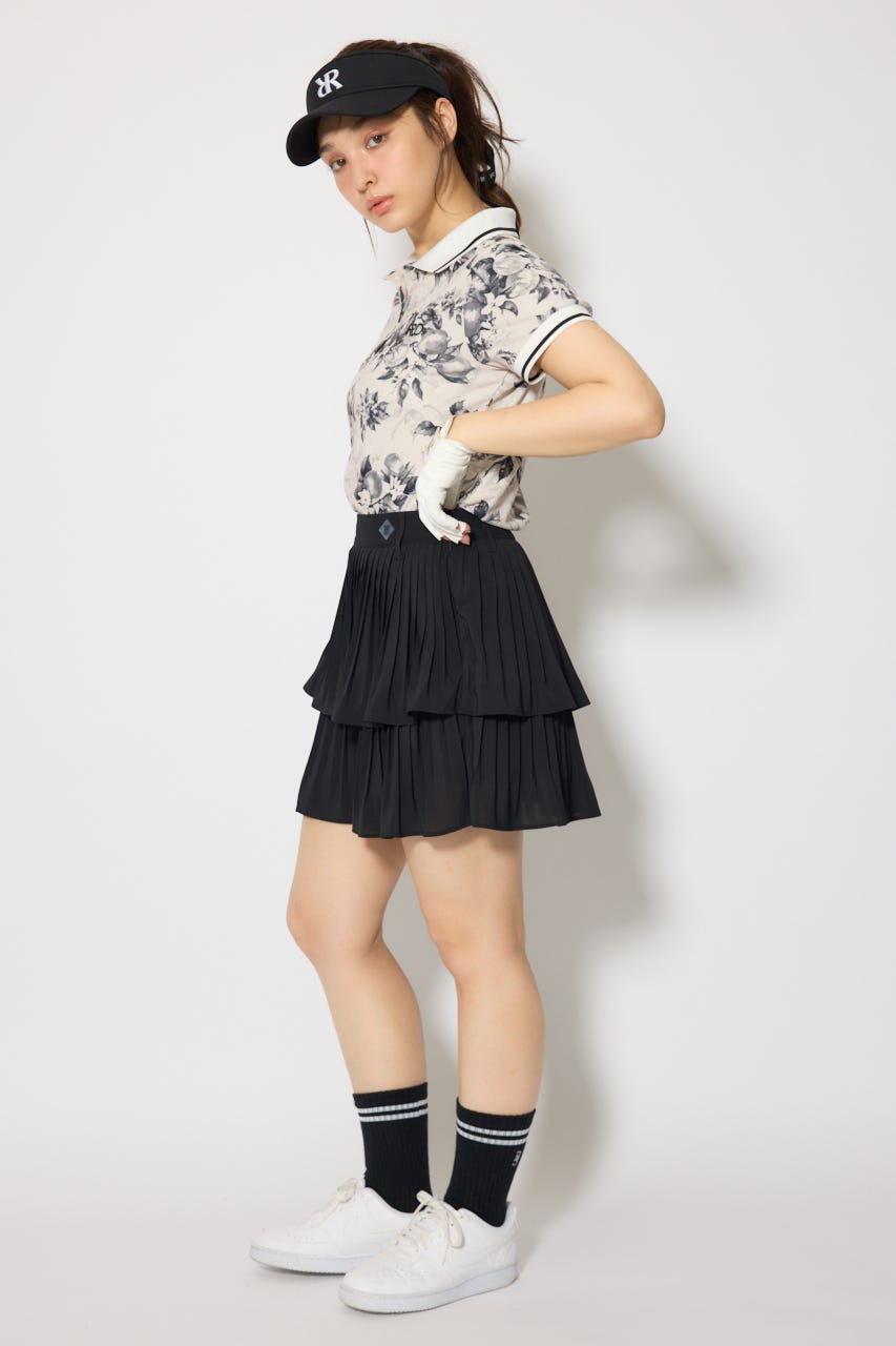 【一部店舗・WEB限定】【RIENDA GOLF】プリーツティアードスカート BLK M