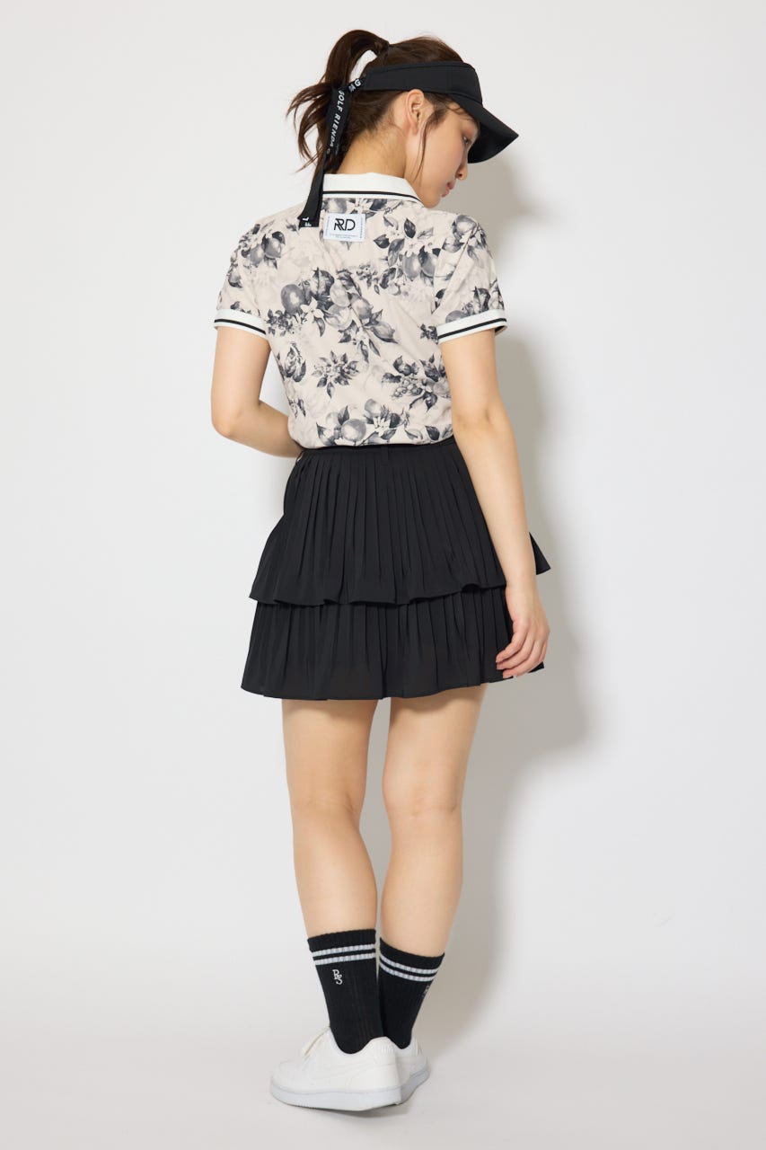 【一部店舗・WEB限定】【RIENDA GOLF】プリーツティアードスカート BLK M