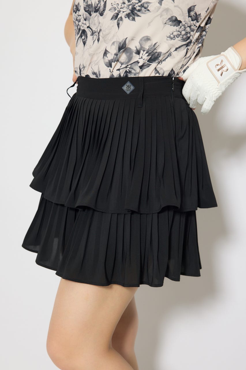 【一部店舗・WEB限定】【RIENDA GOLF】プリーツティアードスカート BLK M