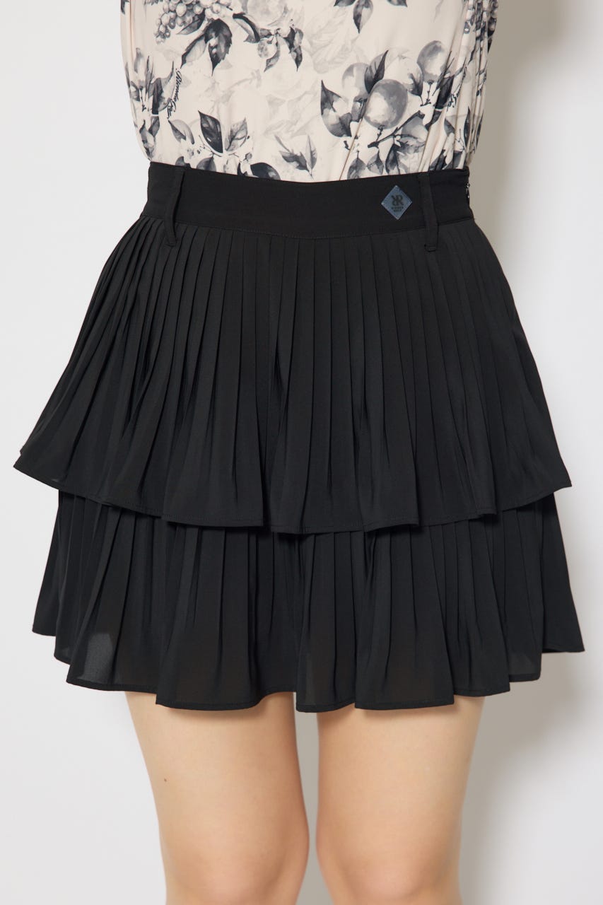 【一部店舗・WEB限定】【RIENDA GOLF】プリーツティアードスカート BLK M