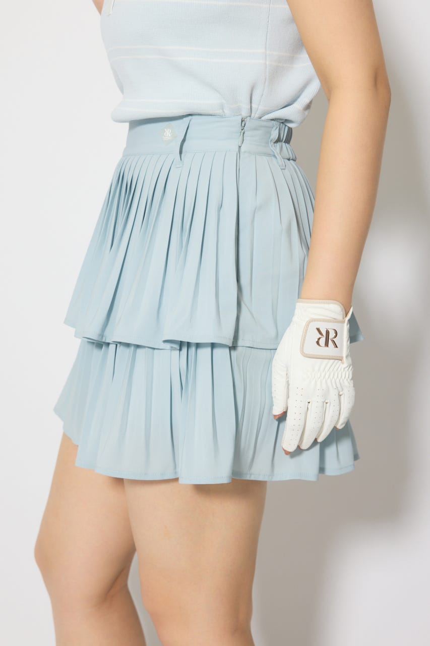【一部店舗・WEB限定】【RIENDA GOLF】プリーツティアードスカート L/BLU S