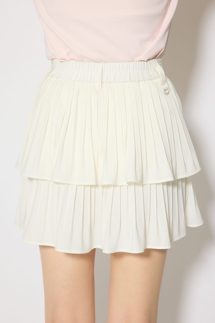 【一部店舗・WEB限定】【RIENDA GOLF】プリーツティアードスカート WHT M