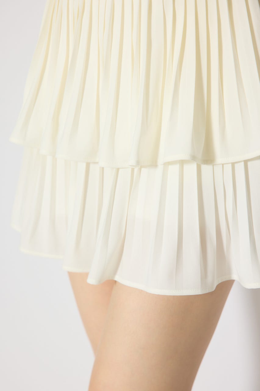 【一部店舗・WEB限定】【RIENDA GOLF】プリーツティアードスカート WHT M