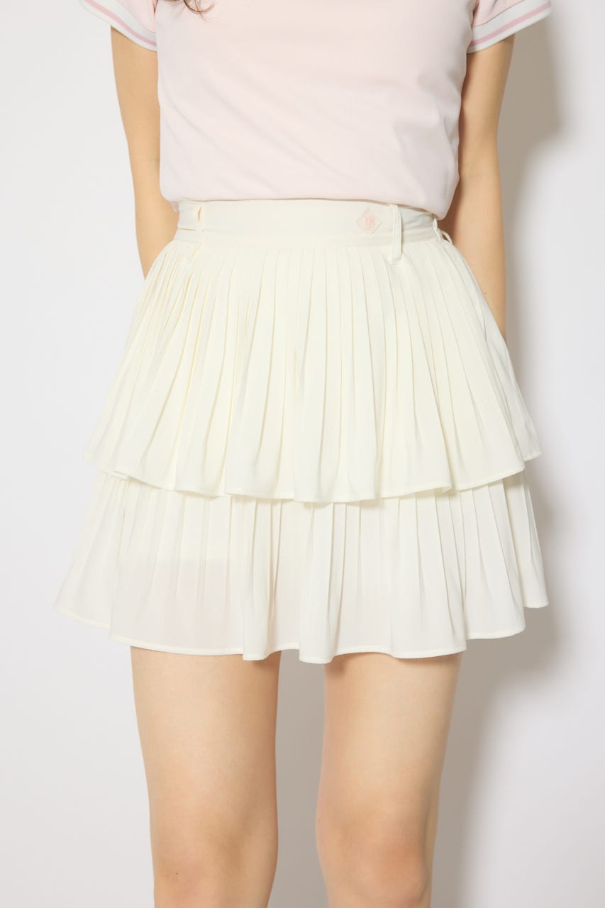 【一部店舗・WEB限定】【RIENDA GOLF】プリーツティアードスカート WHT M