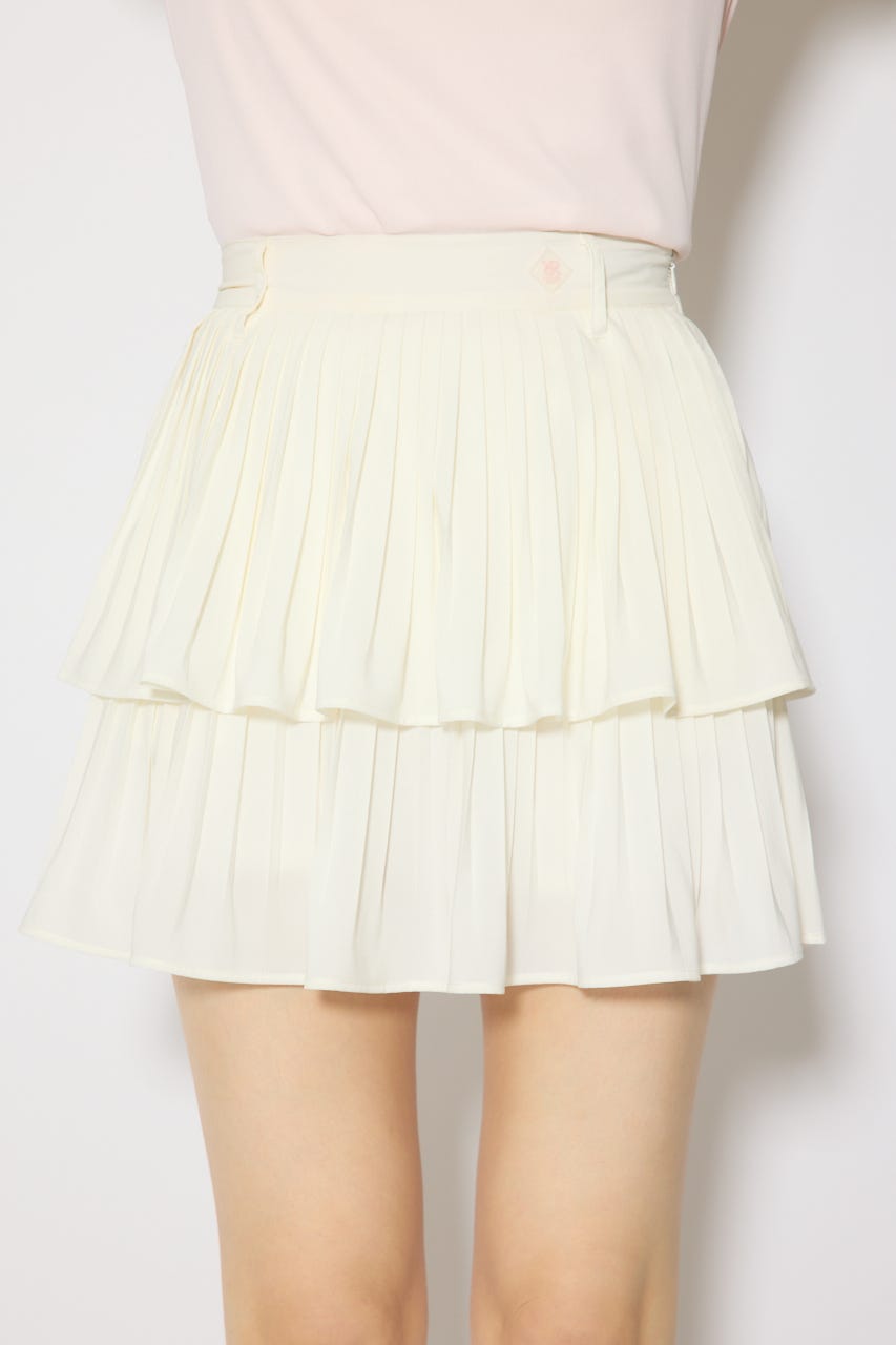 【一部店舗・WEB限定】【RIENDA GOLF】プリーツティアードスカート WHT M